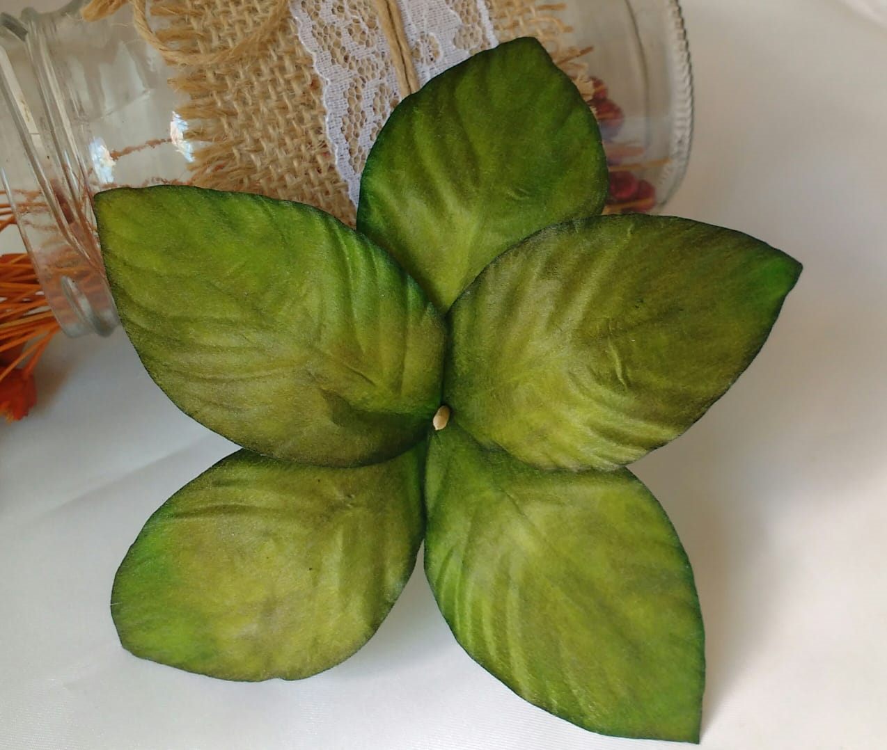 Forminha Bouquet de folhas na viscose têxtil a base de tingimento