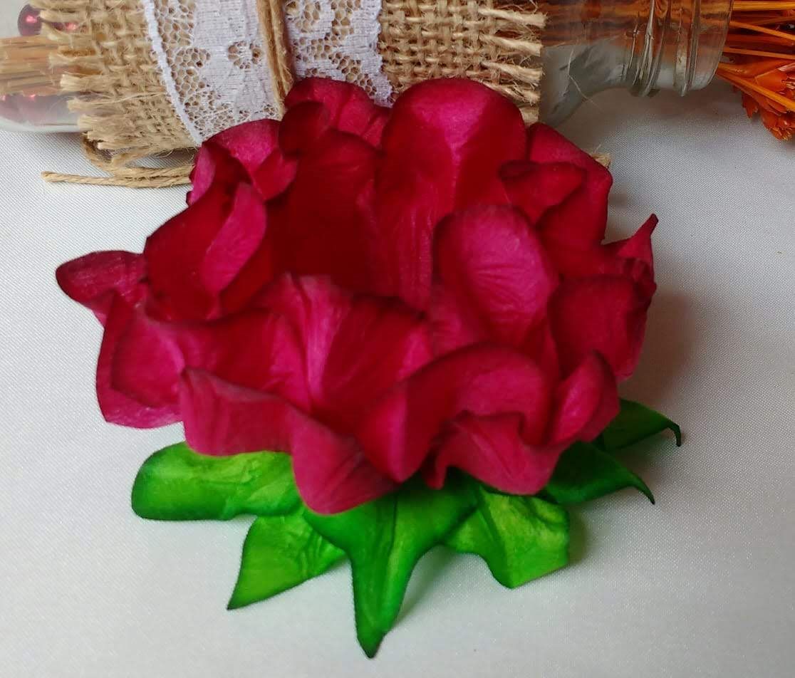 Forminha Flor de gérbera na viscose têxtil a base de tingimento