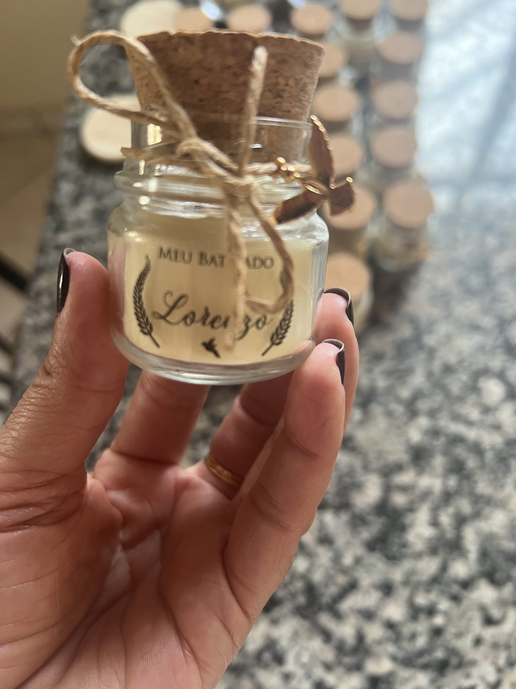 Mini pote personalizado com nome, lembrancinha de batizado